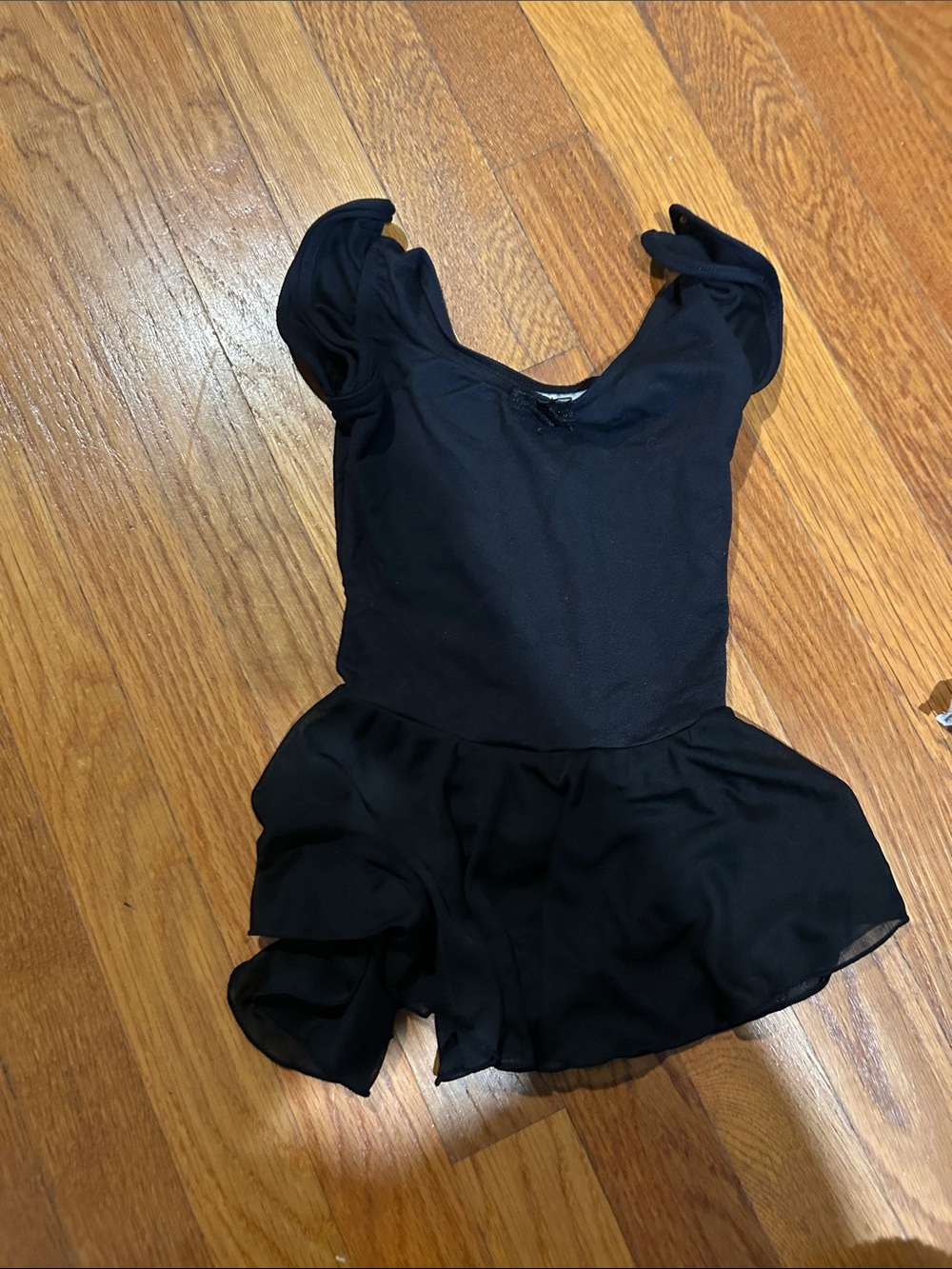 Black Girls' Dance Leotard with Skirt cap